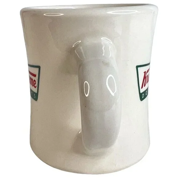2010 Krispy Kreme Doughnut Logo Mug Retro Diner Style Ceramic Coffee Advertising - Picture 5 of 8